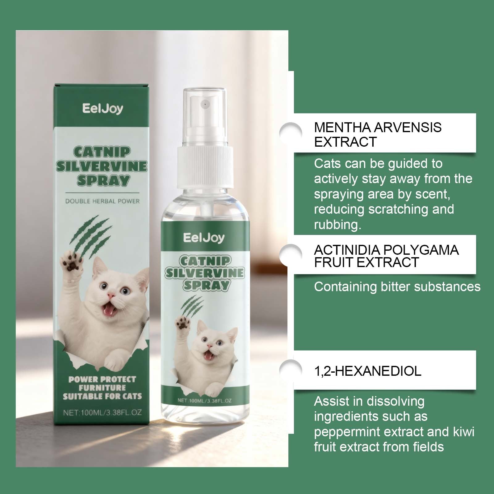 Eeljoy Cat Anti Scratch Spray Gentle Behavior Correction Formula
