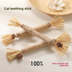 Cat Dental Chew Stick with Hemp Rope Toy