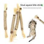 Cat Dental Chew Stick with Hemp Rope Toy