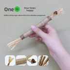 Cat Dental Chew Stick with Hemp Rope Toy